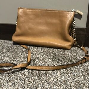 MICHAEL Michael Kors Tan Gold Crossbody Bag with Chain Detail